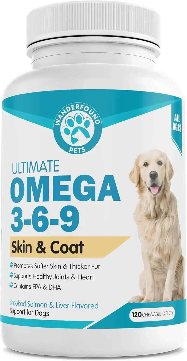 WANDERFOUND PETS - Wanderfound Pets Omega 3 Fish Oil for Dogs Smoked Salmon and Liver Flavor 120 Tabletas Masticables - The Red Vitamin MX - Aceite De Pescado Para Perros - {{ shop.shopifyCountryName }}