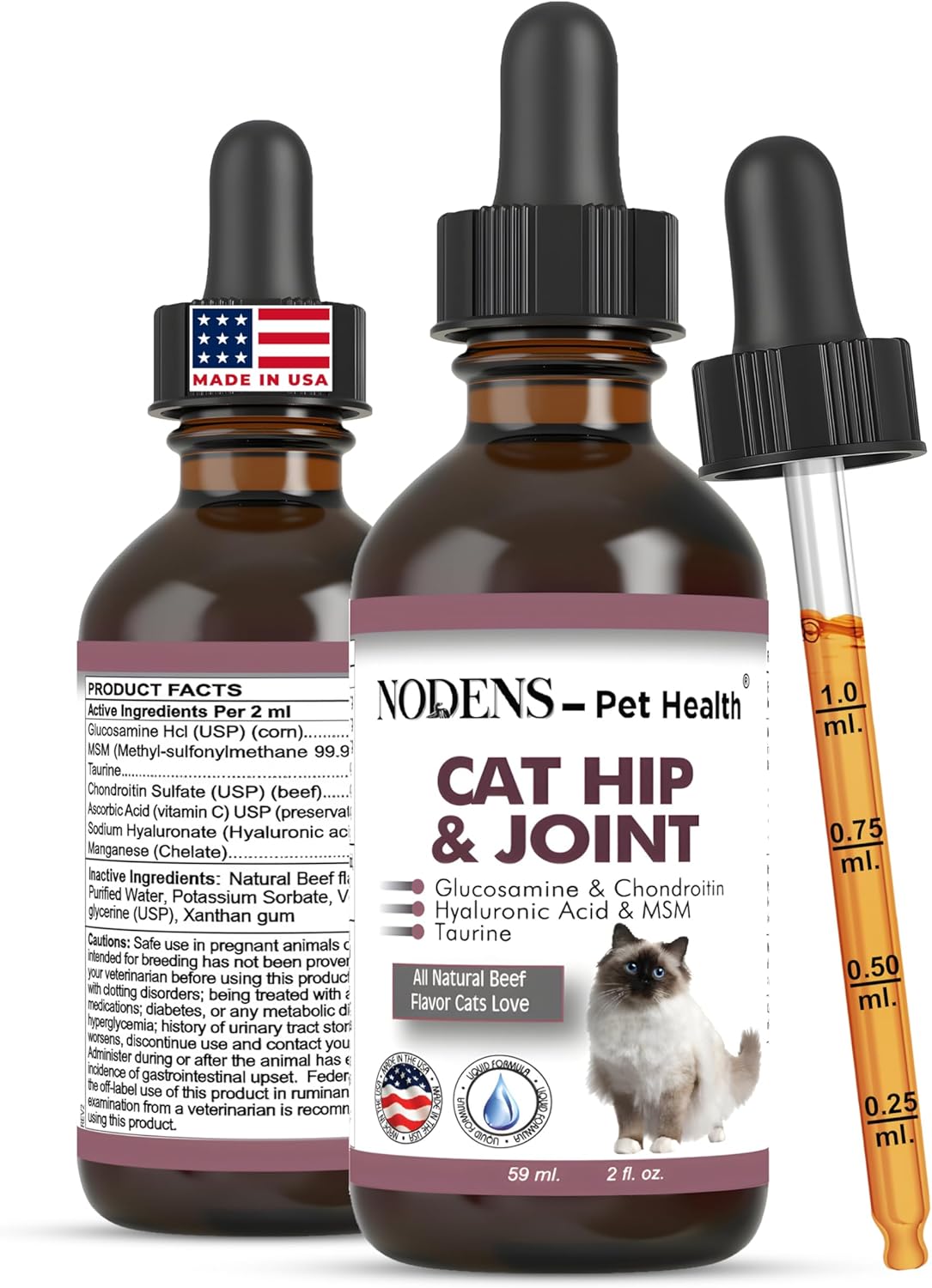 NODENS CAT Hip and Joint Glucosamine for Cats with Chondroitin 2 Fl.Oz.