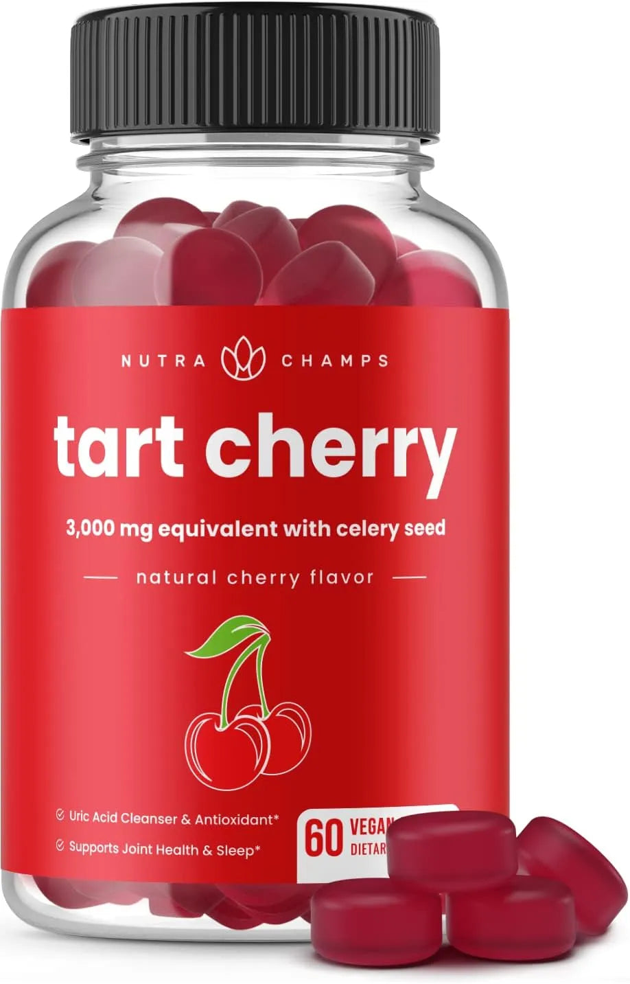 NUTRACHAMPS - NutraChamps Tart Cherry Gummies 3000Mg. 60 Gomitas - The Red Vitamin MX - Suplementos Alimenticios - {{ shop.shopifyCountryName }}