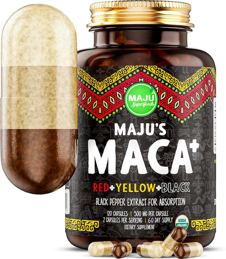 MAJU SUPERFOODS - Maju Superfoods 4-in-1 Maca Root 120 Capsulas - The Red Vitamin MX - Suplementos Alimenticios - {{ shop.shopifyCountryName }}
