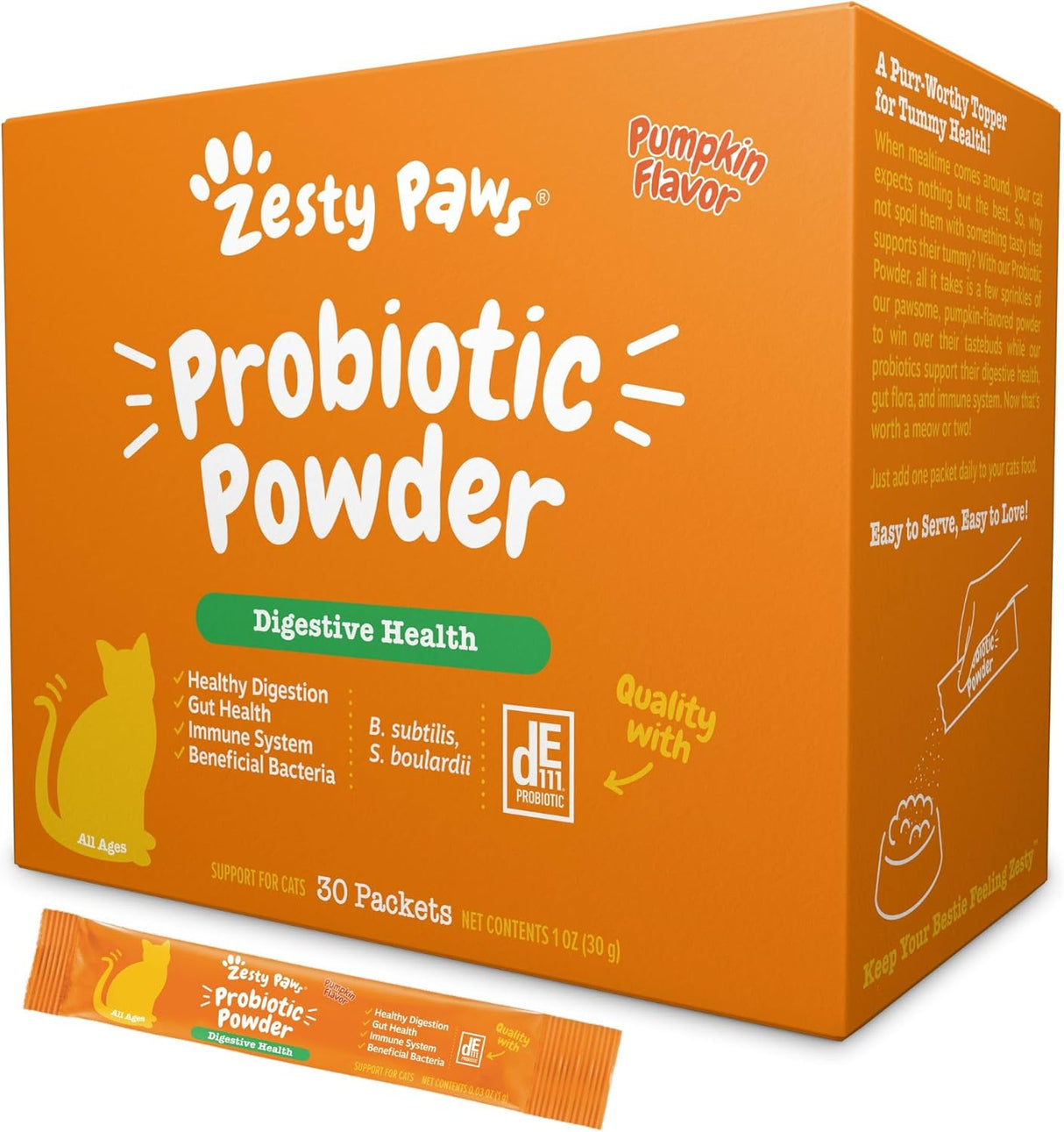Zesty Paws Powder Probiotics for Cats 30 Paquetes