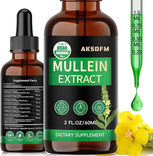 AKSDFM - AKSDFM Mullein Drops for Lung Cleanse 2 Fl.Oz. - The Red Vitamin MX - Suplementos Alimenticios - {{ shop.shopifyCountryName }}