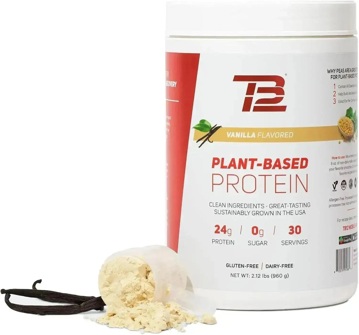 TB12 - TB12 Plant Based Protein Powder Vanilla 30 Servicios 960Gr. - The Red Vitamin MX - Suplementos Alimenticios - {{ shop.shopifyCountryName }}