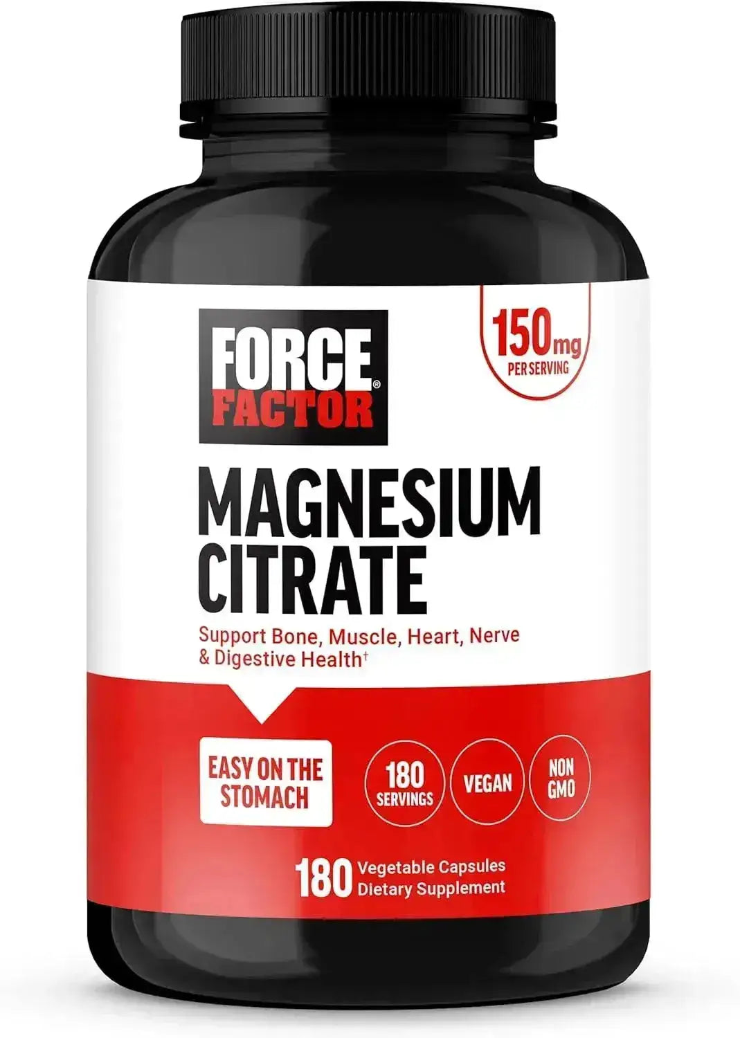 FORCE FACTOR - Force Factor Magnesium Citrate 150Mg. 180 Capsulas - The Red Vitamin MX - Suplementos Alimenticios - {{ shop.shopifyCountryName }}