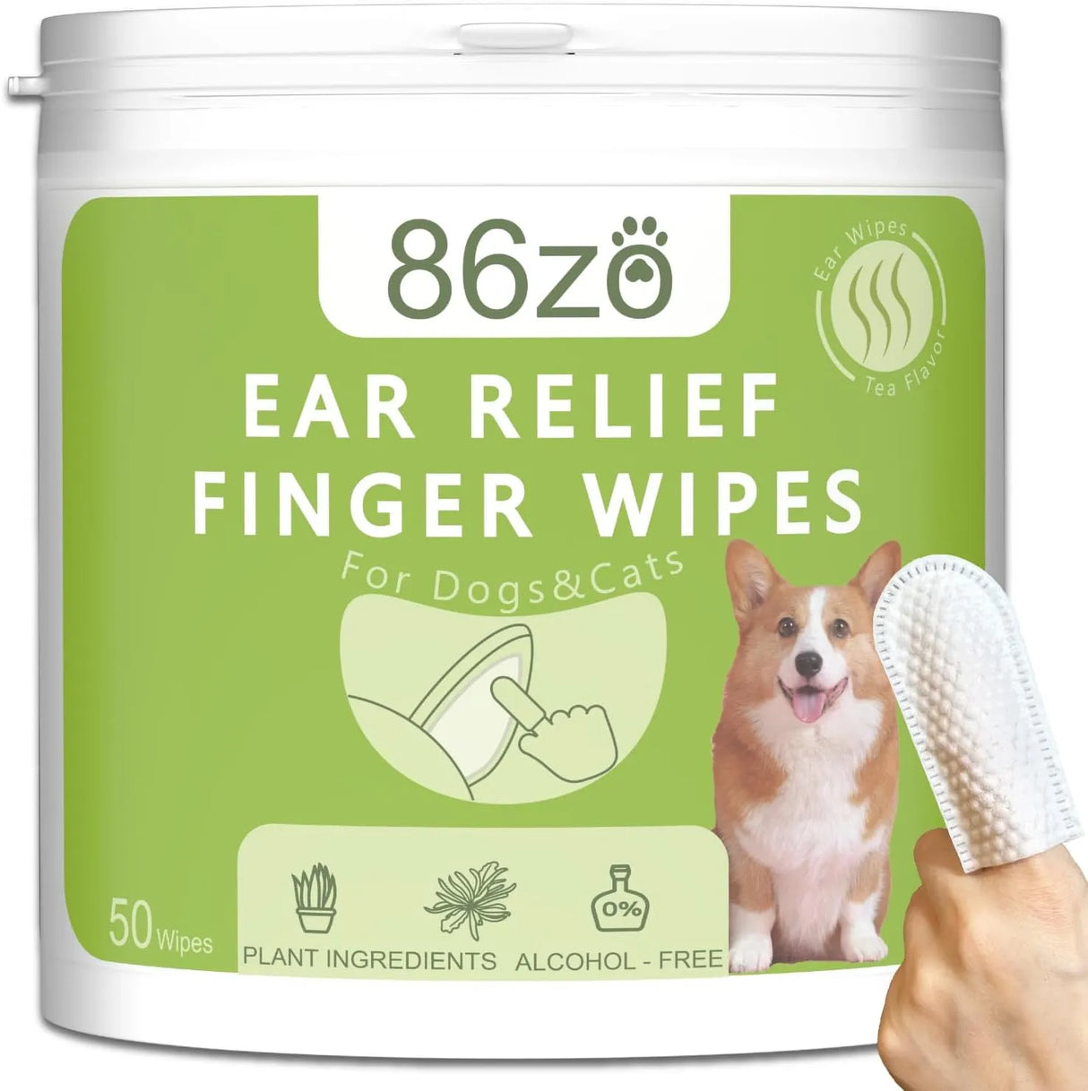 86ZO - 86zo Dog Ear Finger Wipes for Dogs & Cats 50 Toallitas - The Red Vitamin MX - Cuidado Del Oído De Perros - {{ shop.shopifyCountryName }}
