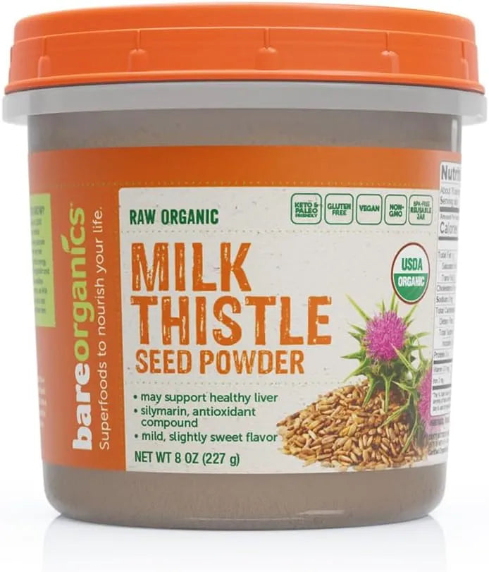 BAREORGANICS - BareOrganics Milk Thistle Seed Powder 227Gr. - The Red Vitamin MX - Suplementos Alimenticios - {{ shop.shopifyCountryName }}