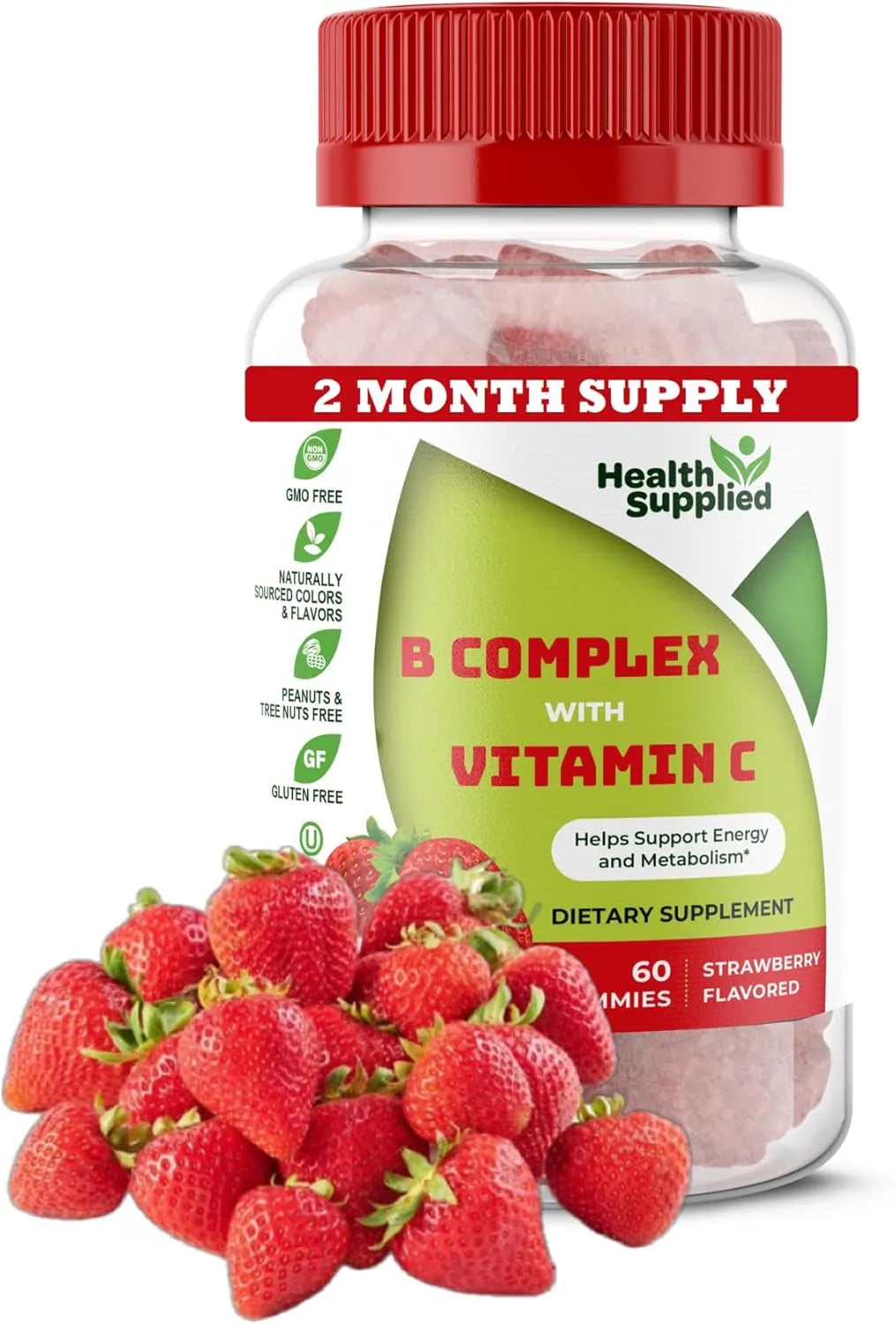HEALTH SUPPLIED - Health Supplied Strawberry Flavored Vitamin B Complex Gummies 60 Gomitas - The Red Vitamin MX - Suplementos Alimenticios - {{ shop.shopifyCountryName }}