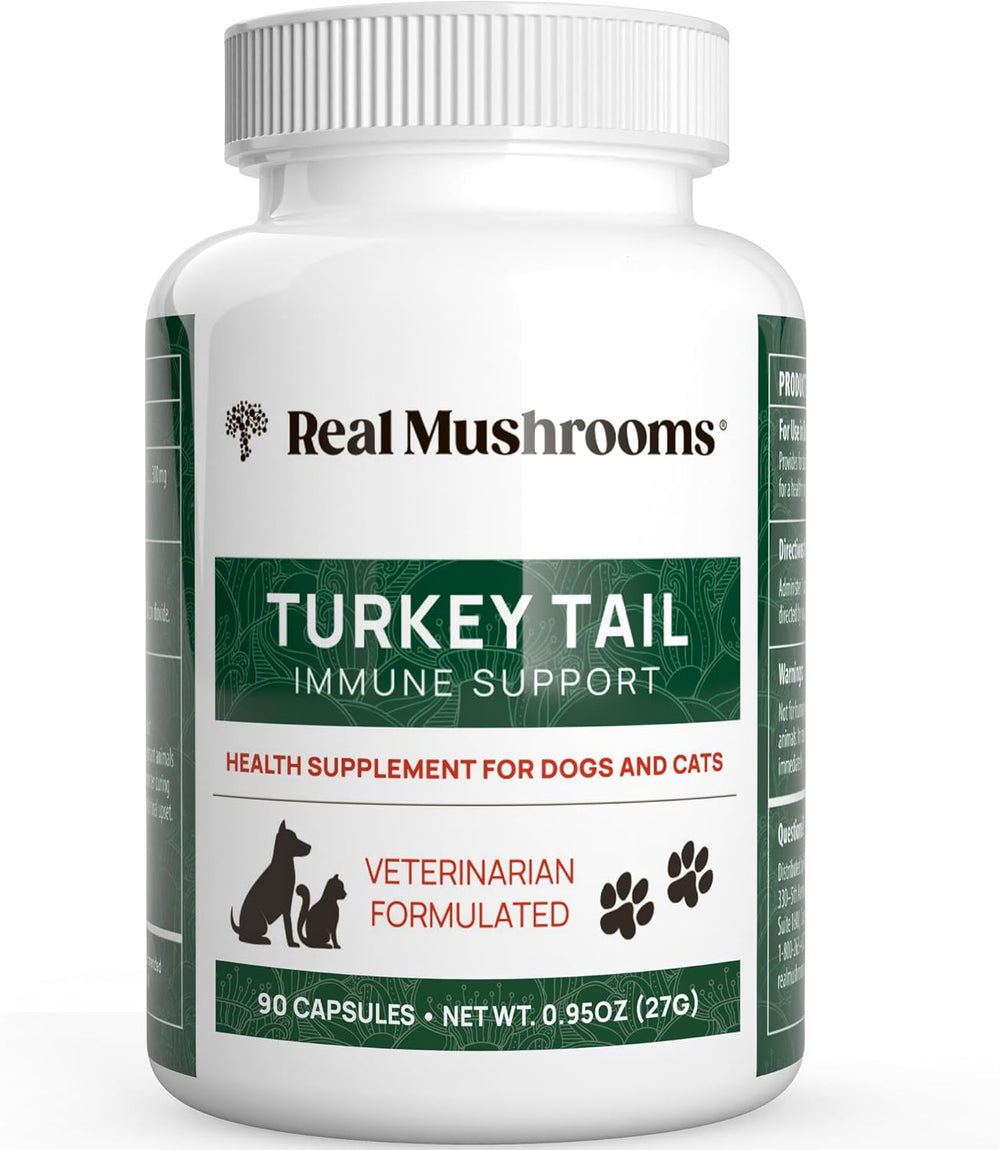 REAL MUSHROOMS - Real Mushrooms Turkey Tail Capsules for Pets 90 Capsulas - The Red Vitamin MX - Suplementos Herbales Para Perros - {{ shop.shopifyCountryName }}