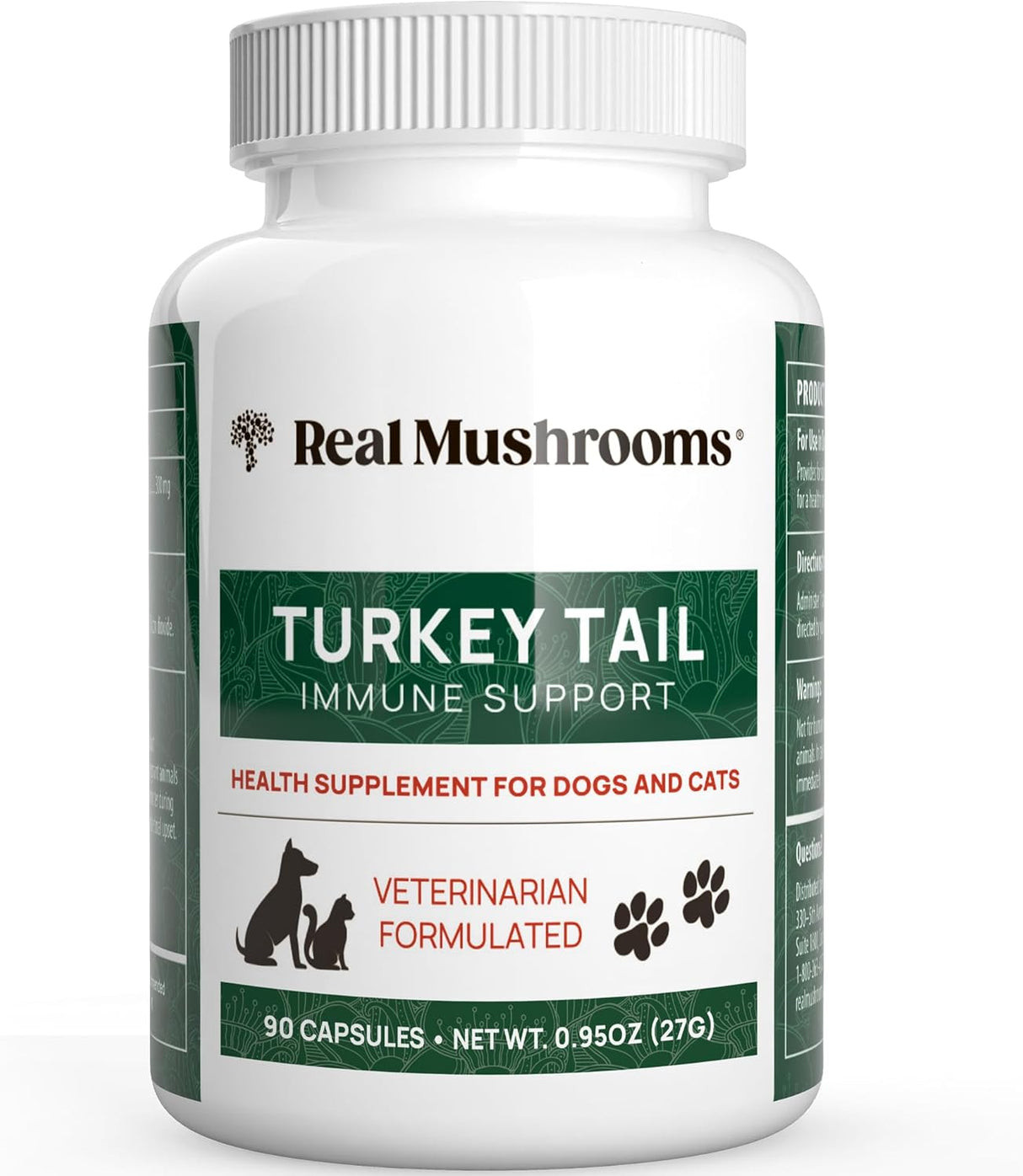 REAL MUSHROOMS - Real Mushrooms Turkey Tail Capsules for Pets 90 Capsulas - The Red Vitamin MX - Suplementos Herbales Para Perros - {{ shop.shopifyCountryName }}