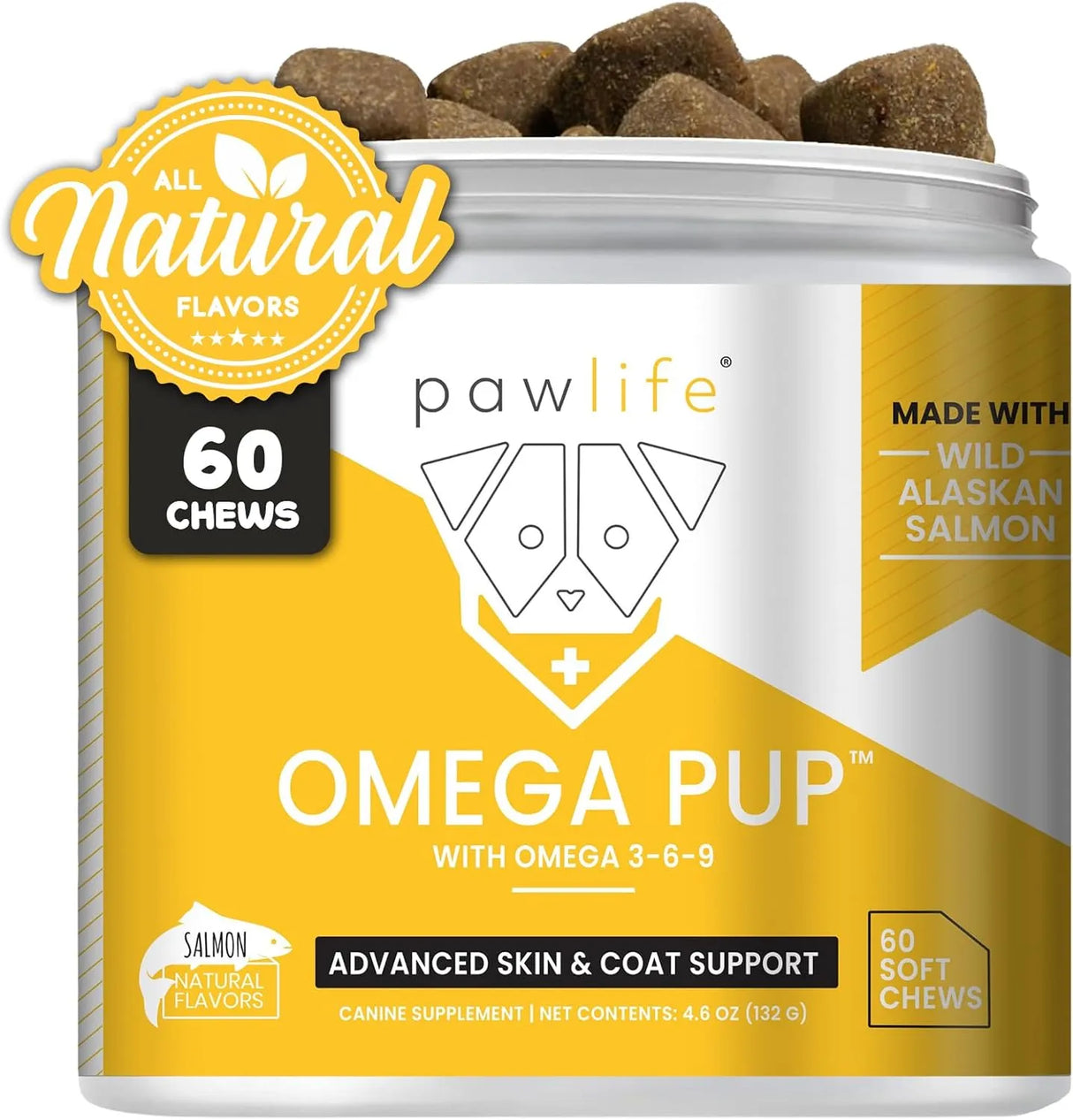 PAWLIFE - Pawlife Omega 3 Fish Oil Dog Vitamins Salmon Flavor 60 Masticables - The Red Vitamin MX - Aceite De Pescado Para Perros - {{ shop.shopifyCountryName }}