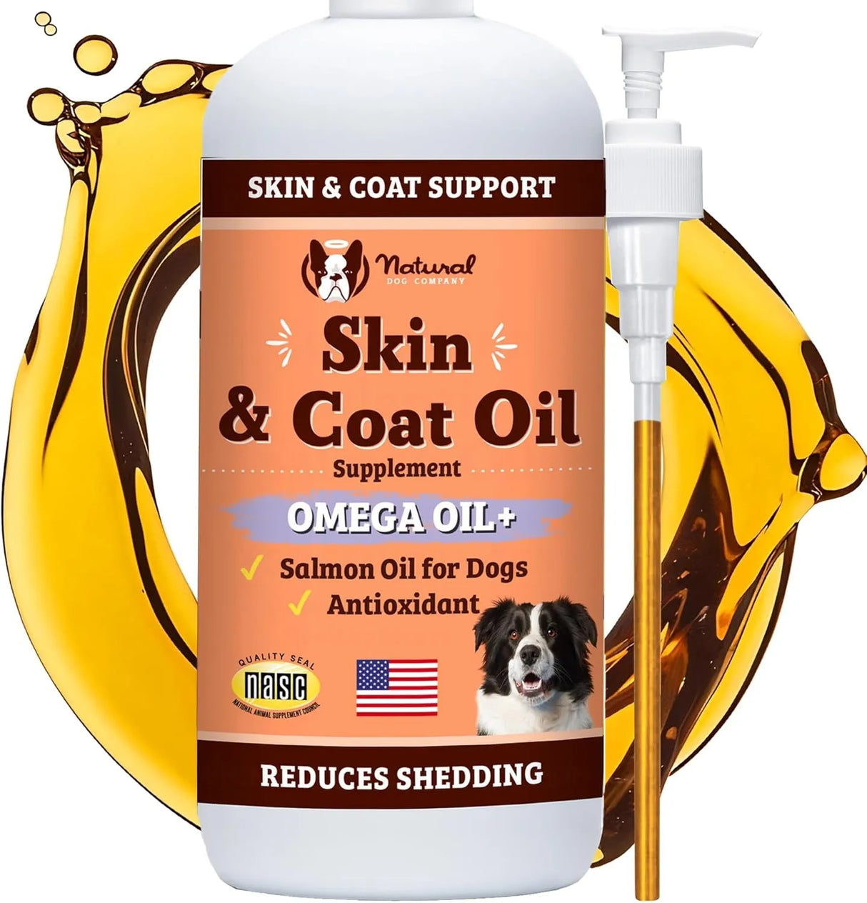 NATURAL DOG - Natural Dog Company Skin & Coat Oil 16 Fl.Oz. - The Red Vitamin MX - Aceite De Pescado Para Perros - {{ shop.shopifyCountryName }}
