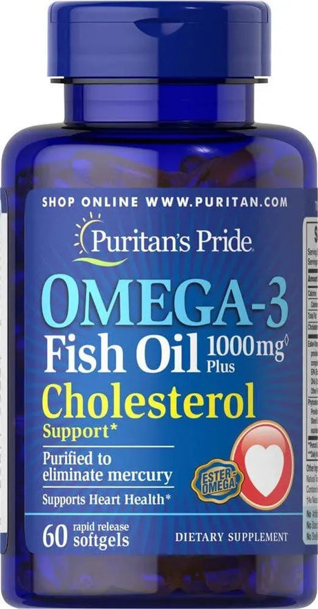 PURITAN'S PRIDE - Puritan's Pride Omega-3 Fish Oil Plus Cholesterol Support 60 Capsulas Blandas - The Red Vitamin MX - Suplementos Alimenticios - {{ shop.shopifyCountryName }}