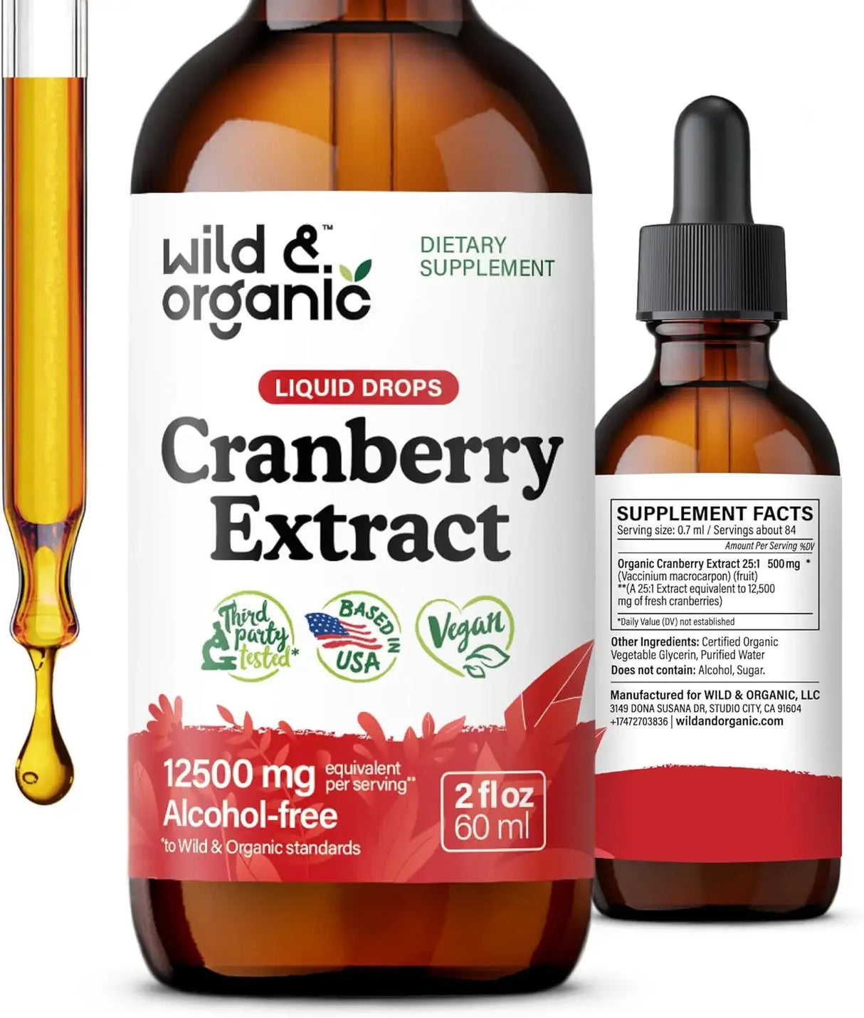 WILD & ORGANIC - Wild & Organic Cranberry Supplement Drops 2 Fl.Oz. - The Red Vitamin MX - Suplementos Alimenticios - {{ shop.shopifyCountryName }}