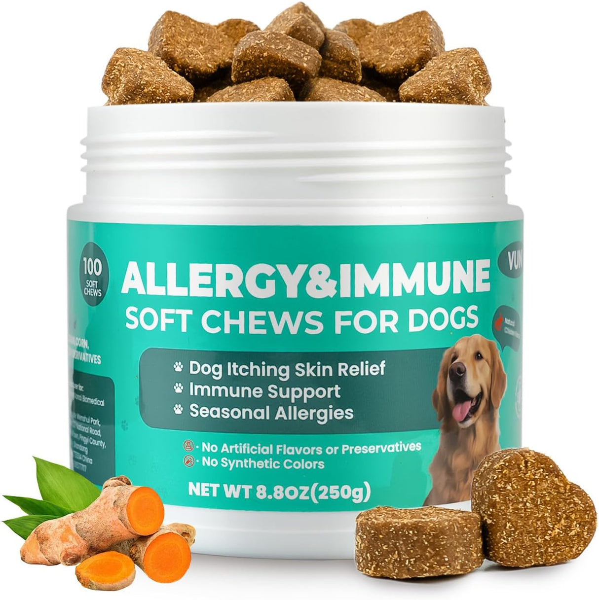 VUN Dog Allergy Relief Chews 100 Masticables