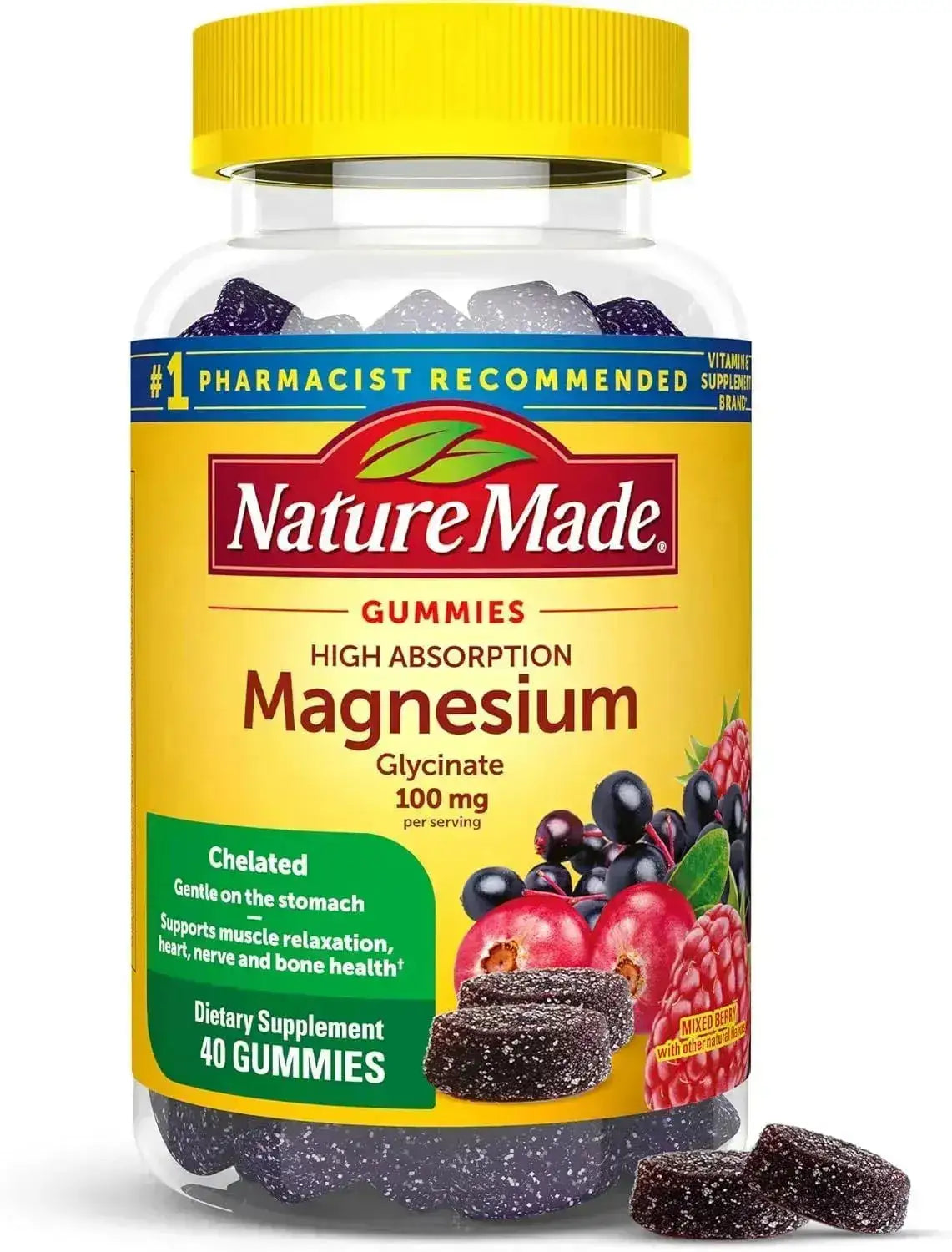 NATURE MADE - Nature Made High Absorption Magnesium Glycinate Gummies 100Mg. 40 Gomitas - The Red Vitamin MX - Suplementos Alimenticios - {{ shop.shopifyCountryName }}