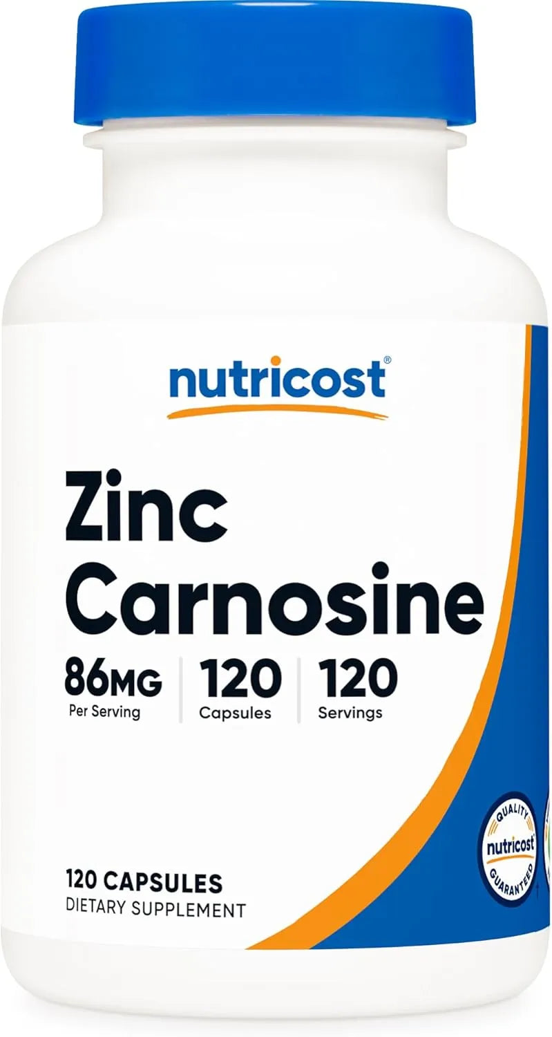 NUTRICOST - Nutricost Zinc Carnosine 86Mg. 120 Capsulas - The Red Vitamin MX - Suplementos Alimenticios - {{ shop.shopifyCountryName }}