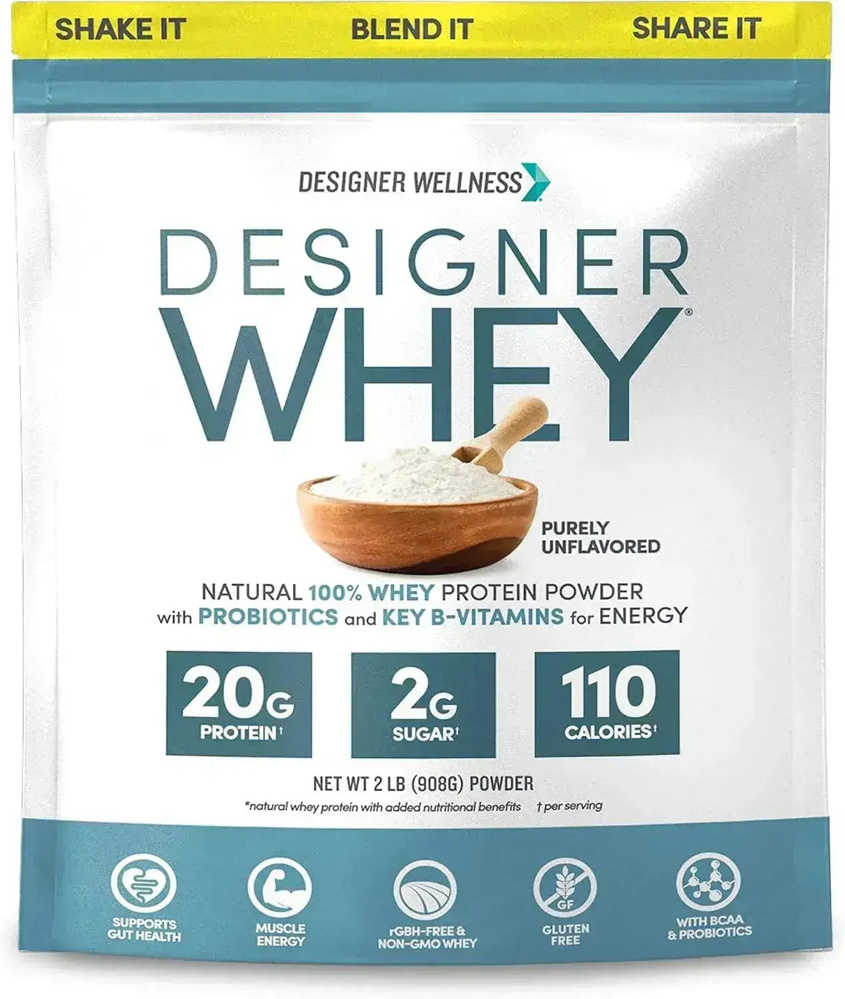 DESIGNER WELLNESS - Designer Wellness Designer Whey Natural Whey Protein Powder Purely Unflavored 908Gr. - The Red Vitamin MX - Suplementos Alimenticios - {{ shop.shopifyCountryName }}