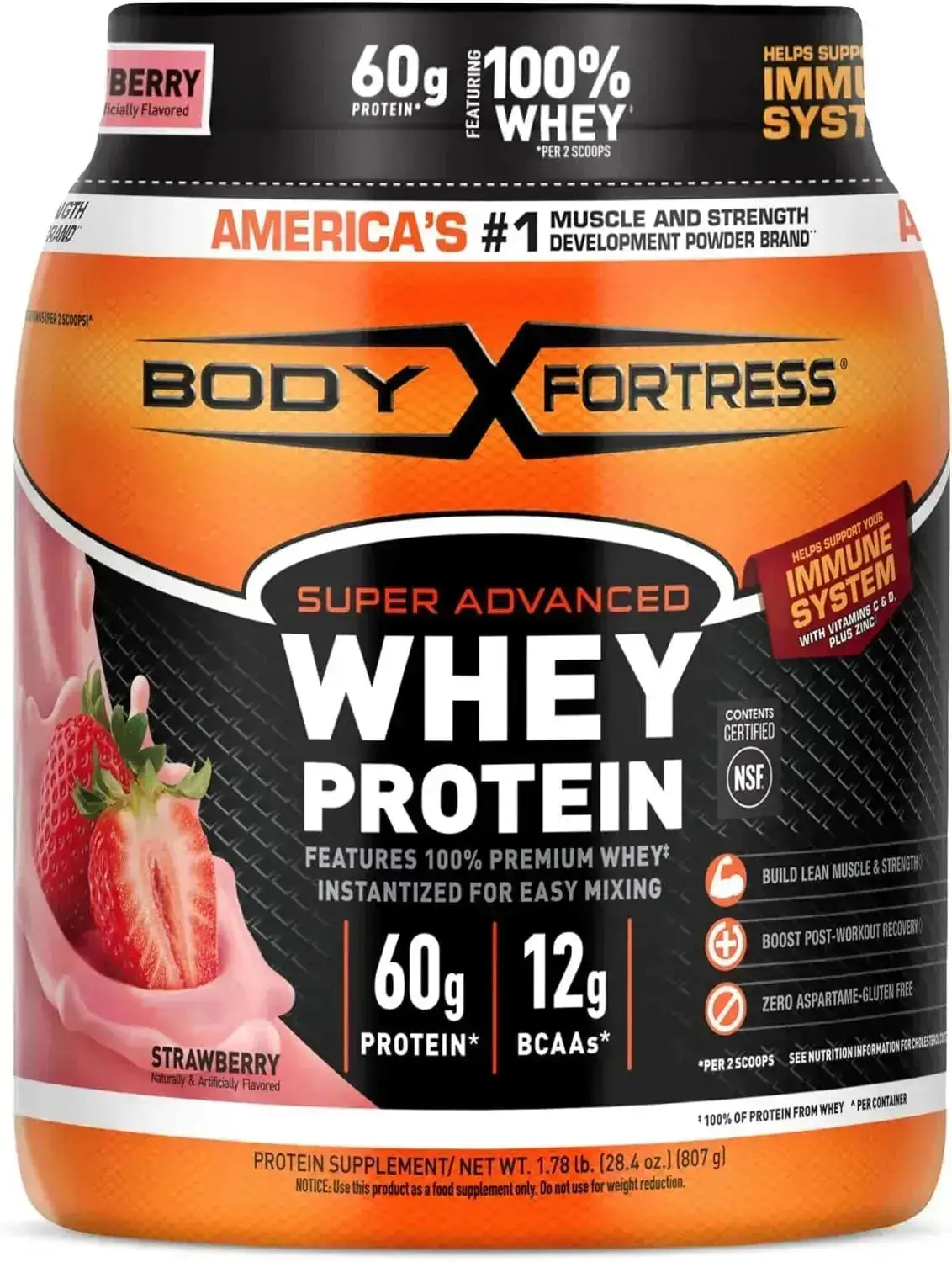 BODY FORTRESS - Body Fortress 100% Whey Premium Protein Powder Strawberry 807Gr. - The Red Vitamin MX - Suplementos Alimenticios - {{ shop.shopifyCountryName }}