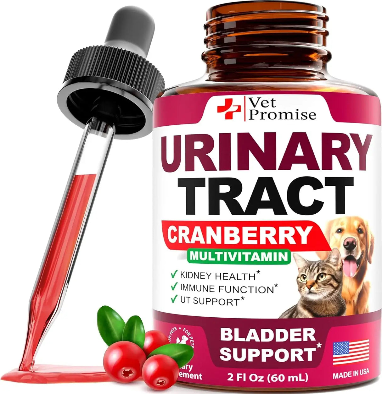 VET PROMISE - Vet Promise Urinary Tract Infection Treatments with Cranberry 2 Fl.Oz. - The Red Vitamin MX - Salud De Tracto Urinario Para Perros - {{ shop.shopifyCountryName }}