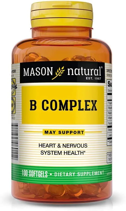 MASON NATURAL - MASON NATURAL Vitamin B-Complex 100 Capsulas Blandas 3 Pack - The Red Vitamin MX - Suplementos Alimenticios - {{ shop.shopifyCountryName }}