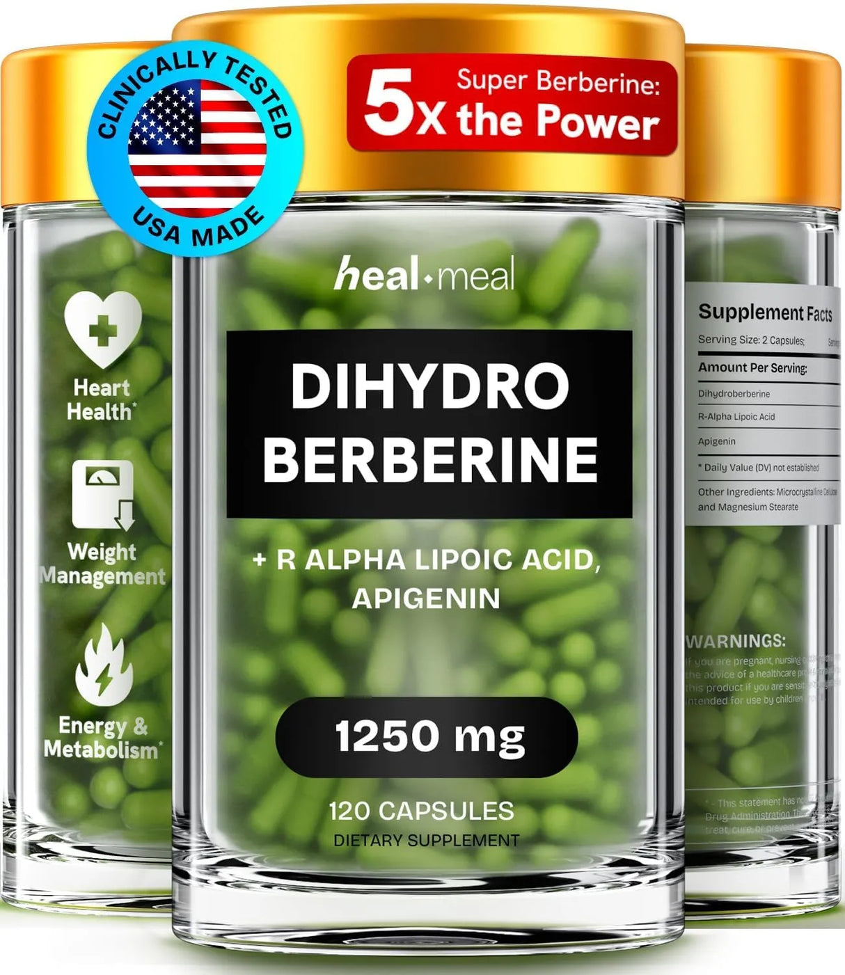 HEALMEAL - HealMeal Dihydroberberine 1,250Mg. 120 Capsulas - The Red Vitamin MX - Suplementos Alimenticios - {{ shop.shopifyCountryName }}