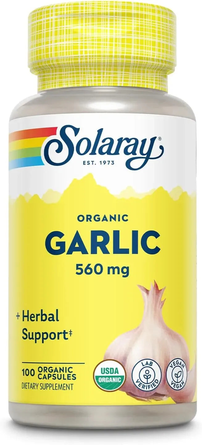 SOLARAY - Solaray Organic Garlic 560Mg. 100 Capsulas - The Red Vitamin MX - Suplementos Alimenticios - {{ shop.shopifyCountryName }}