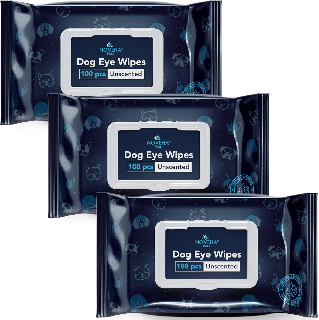 NOVEHA - NOVEHA Dog Eye Wipes Unscented 100 Toallitas 3 Pack - The Red Vitamin MX - Cuidado De Los Ojos De Los Perros - {{ shop.shopifyCountryName }}