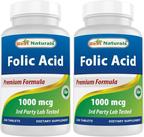 BEST NATURALS - Best Naturals Folic Acid 1000mcg 240 Tabletas 2 Pack - The Red Vitamin MX - Suplementos Alimenticios - {{ shop.shopifyCountryName }}