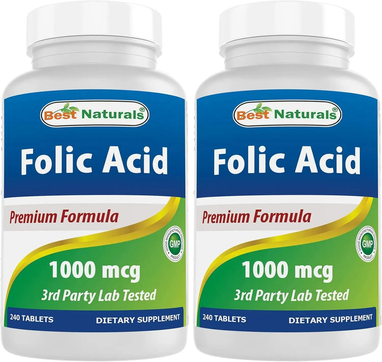 BEST NATURALS - Best Naturals Folic Acid 1000mcg 240 Tabletas 2 Pack - The Red Vitamin MX - Suplementos Alimenticios - {{ shop.shopifyCountryName }}