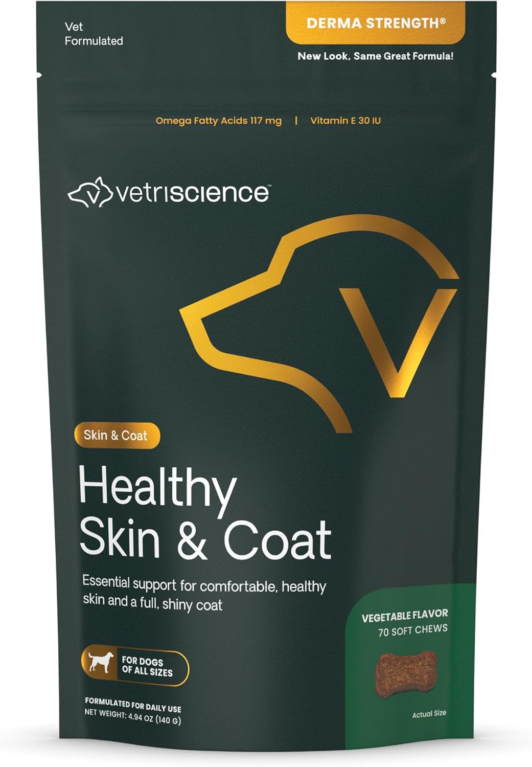 VetriScience Healthy Skin & Coat Chews 70 Masticables