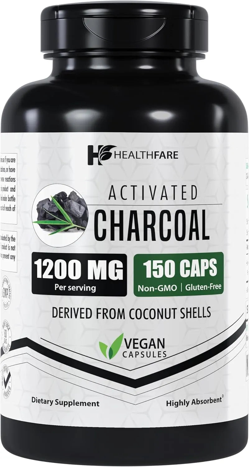 HEALTHFARE - Healthfare Activated Charcoal 1200Mg. 150 Capsulas - The Red Vitamin MX - Suplementos Alimenticios - {{ shop.shopifyCountryName }}
