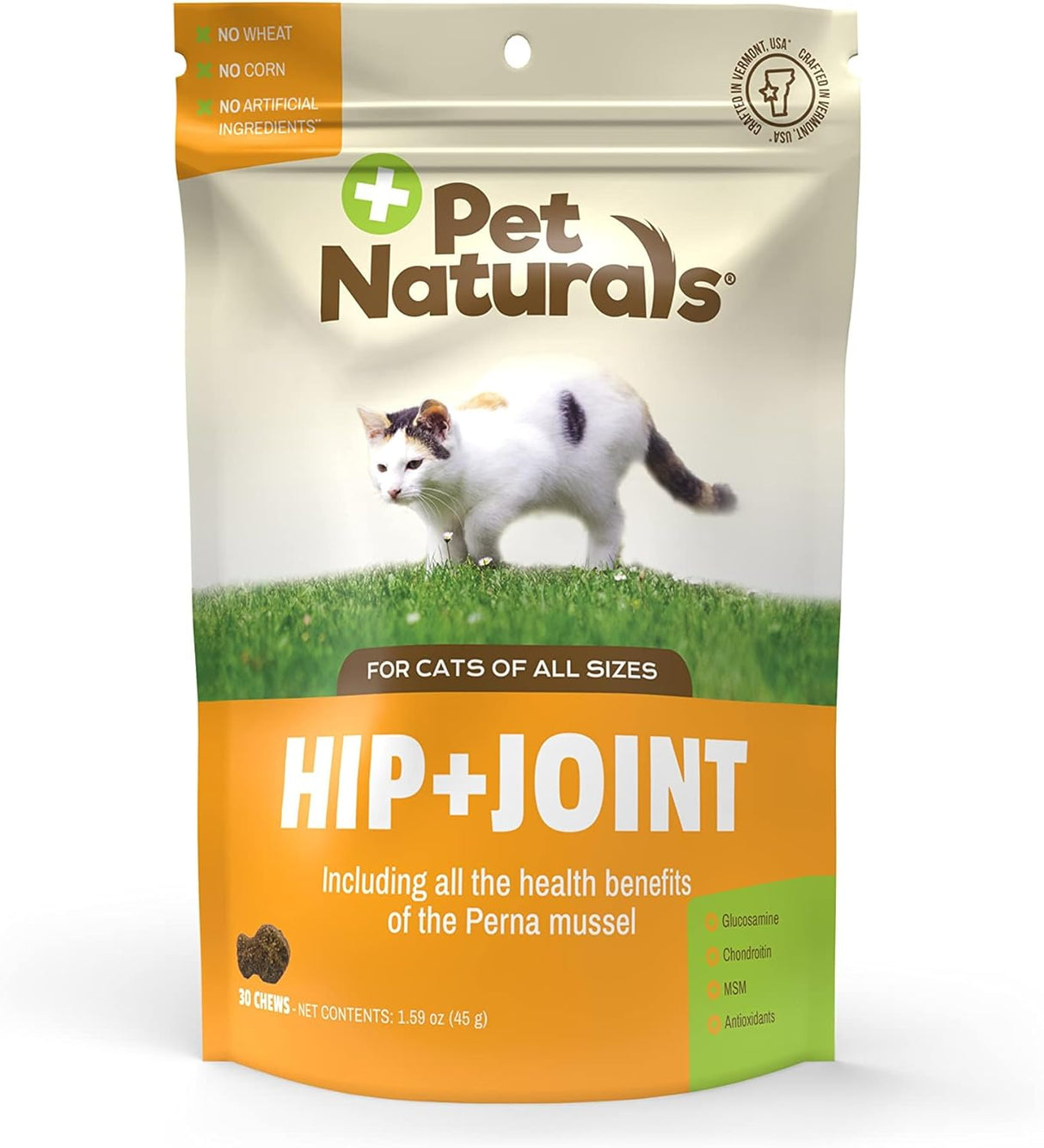Pet Naturals Hip and Joint Support Supplement for Cats 30 Masticables
