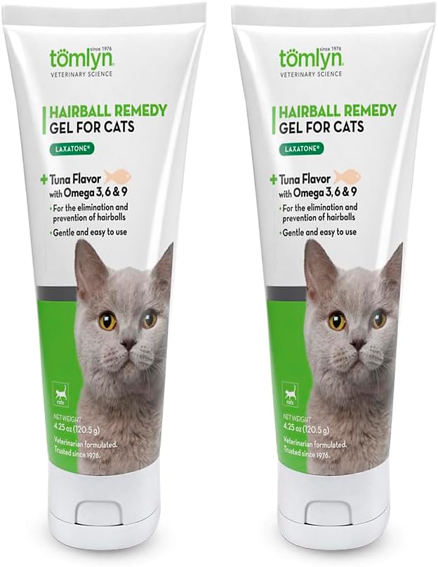 Tomlyn Laxatone Tuna-Flavored Hairball Remedy Gel for Cats and Kittens 4.25 Oz. 2 Pack