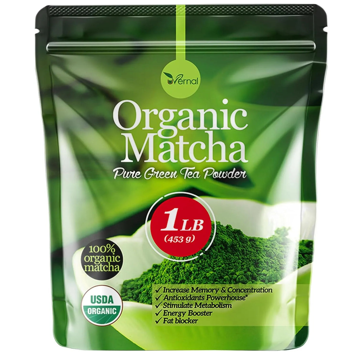 UVERNAL - uVernal Organic Matcha Green Tea Powder 454Gr. - The Red Vitamin MX - Suplementos Alimenticios - {{ shop.shopifyCountryName }}