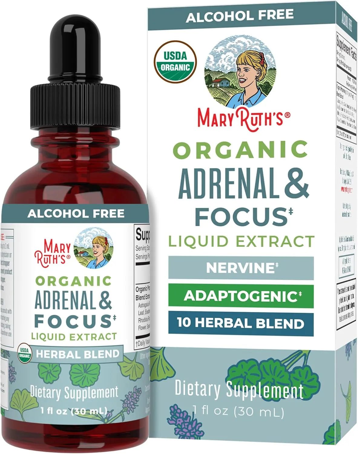 MARY RUTH ORGANICS - MaryRuth Organics Organic Adrenal & Focus 1 Fl.Oz. - The Red Vitamin MX - Suplementos Alimenticios - {{ shop.shopifyCountryName }}