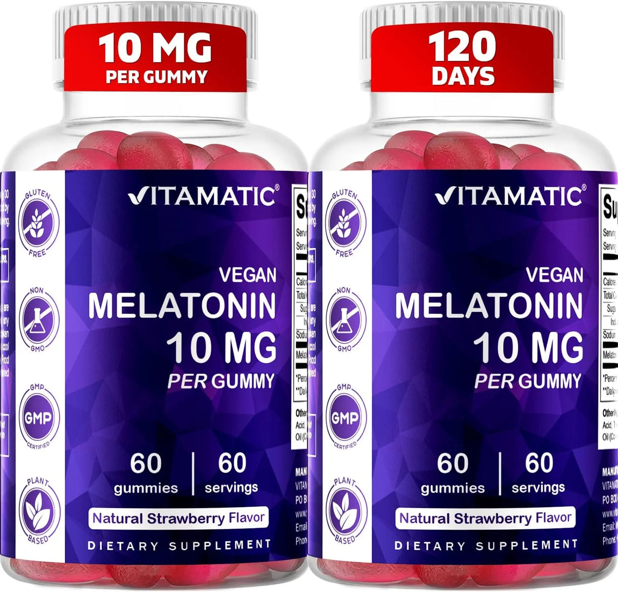 VITAMATIC - Vitamatic Melatonin 10Mg. Gummies 60 Gomitas 2 Pack - The Red Vitamin MX - Suplementos Alimenticios - {{ shop.shopifyCountryName }}