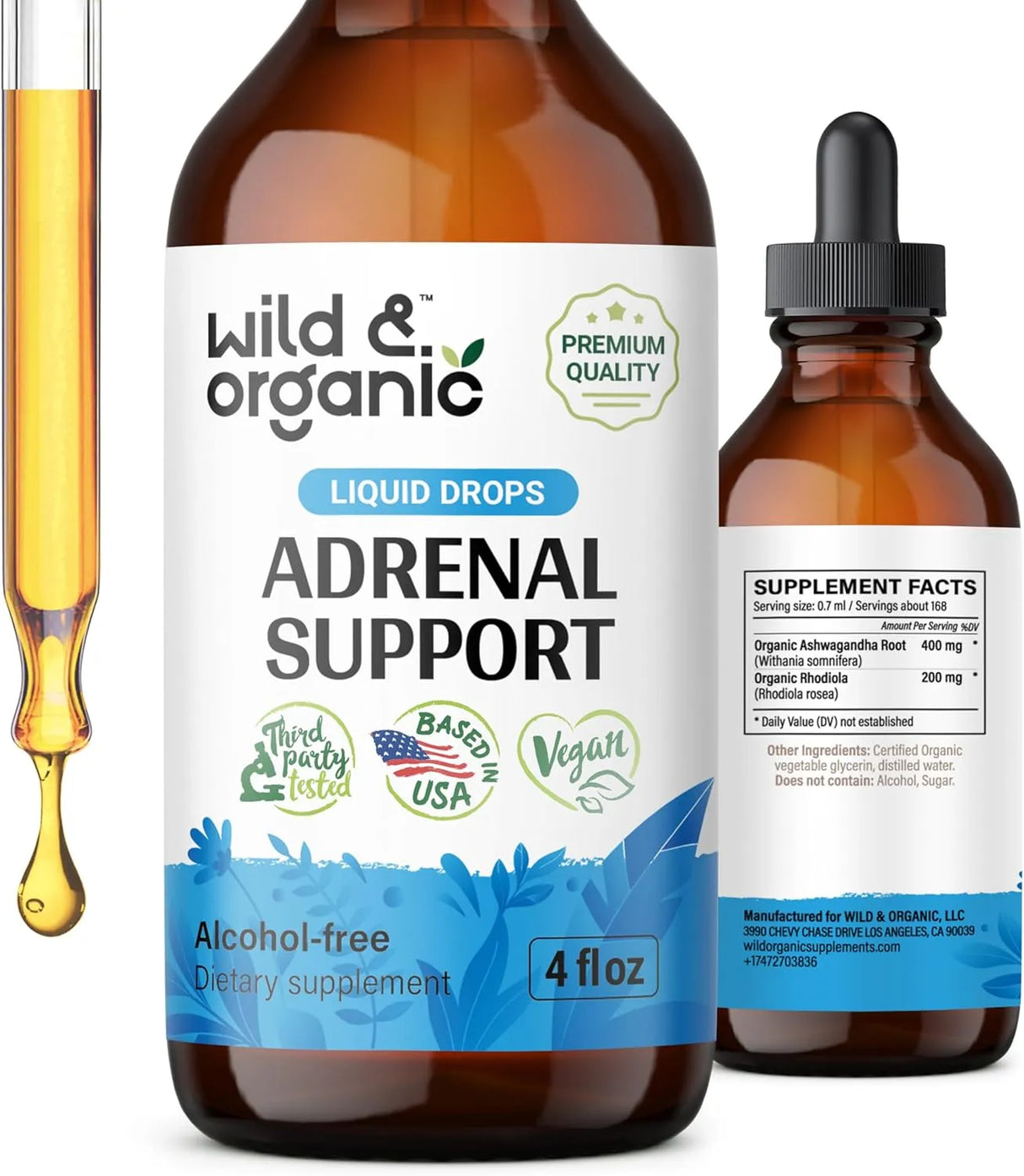 WILD & ORGANIC - Wild & Organic Adrenal Support Tincture 4 Fl.Oz. - The Red Vitamin MX - Suplementos Alimenticios - {{ shop.shopifyCountryName }}