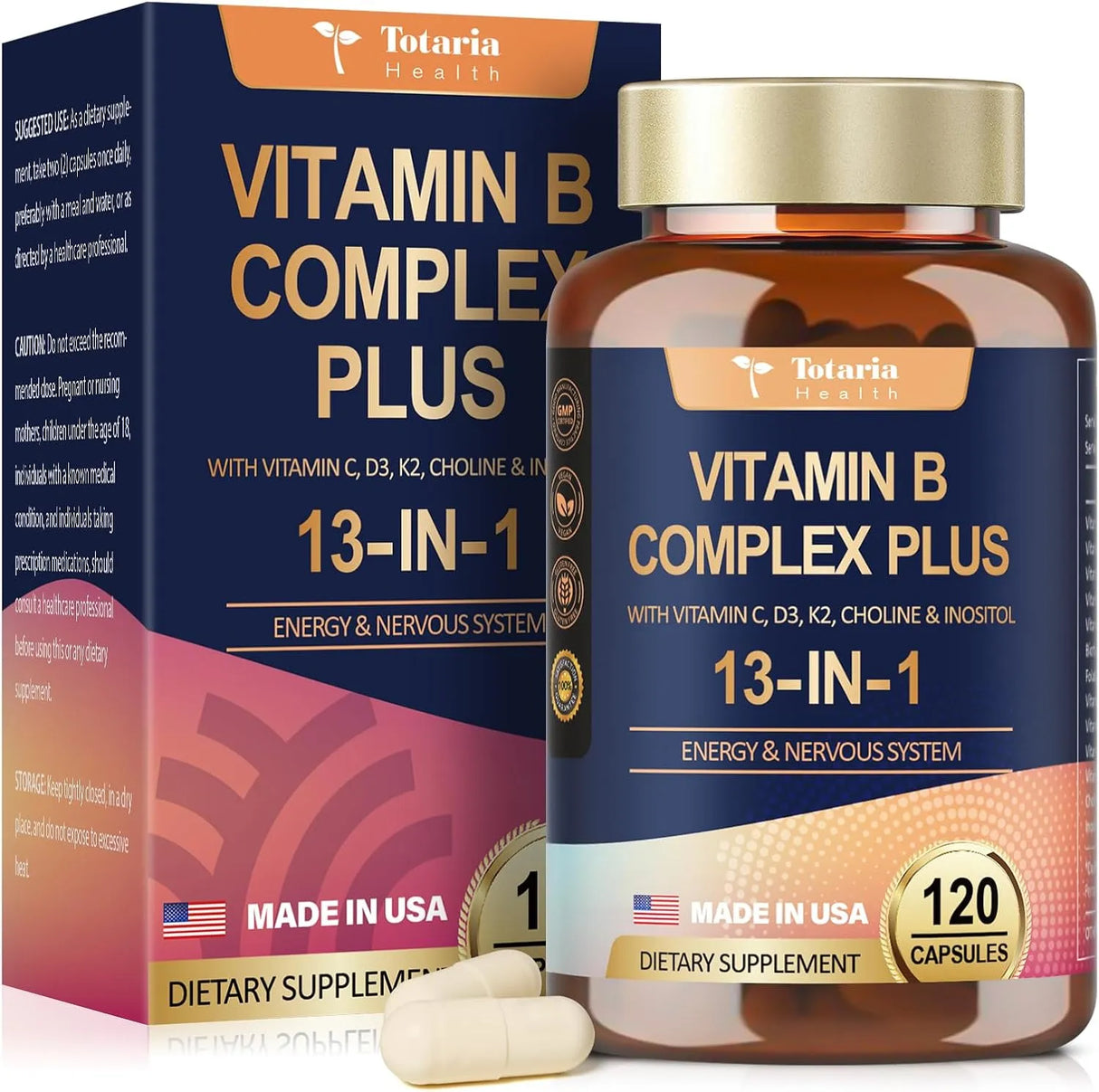 TOTARIA - Totaria 13-in-1 Vitamin B Complex Plus 120 Capsulas - The Red Vitamin MX - Suplementos Alimenticios - {{ shop.shopifyCountryName }}