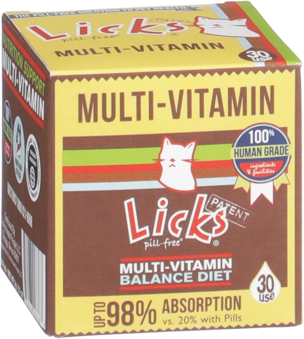 Licks Pill-Free Cat Multivitamin Gel Packets 30 Paquetes