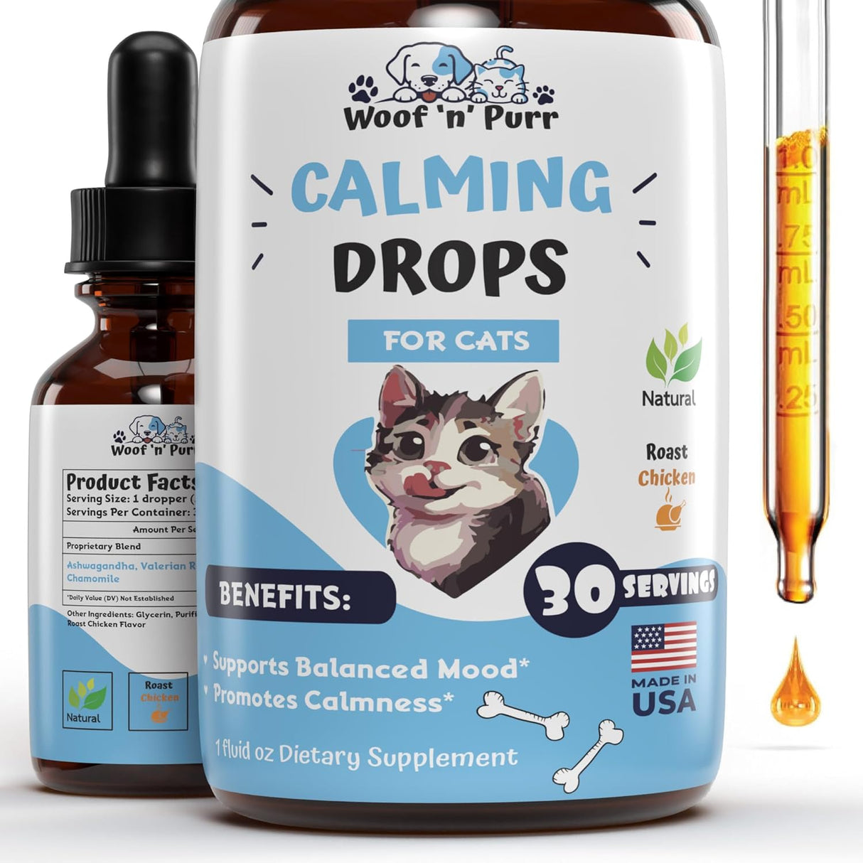 Woof 'n' Purr Cat Calming Drops 1 Fl.Oz.