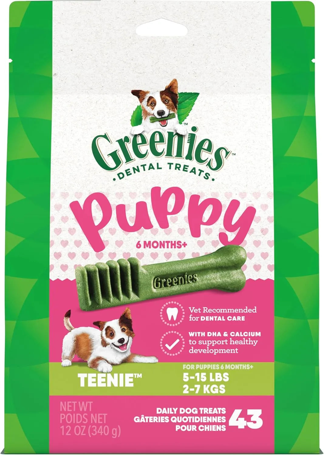 GREENIES - Greenies Puppy Teenie Size Natural Dental Dog Treats 43 Piezas - The Red Vitamin MX - Cuidado Dental Para Perros - {{ shop.shopifyCountryName }}