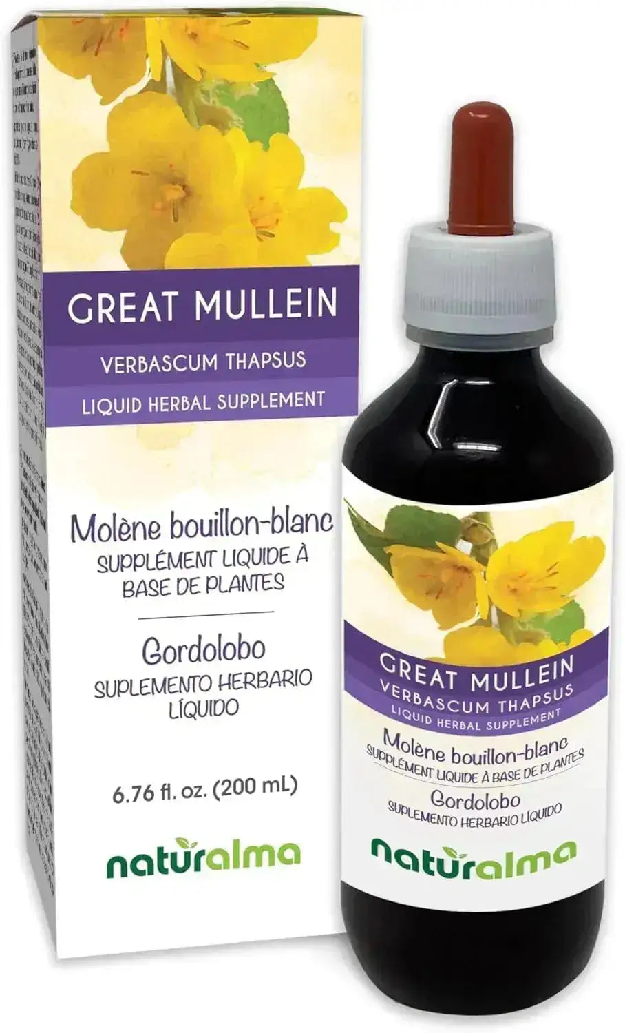 NATURALMA - Naturalma Great Mullein or Common Mullein Alcohol-Free Tincture 200Ml. - The Red Vitamin MX - Suplementos Alimenticios - {{ shop.shopifyCountryName }}