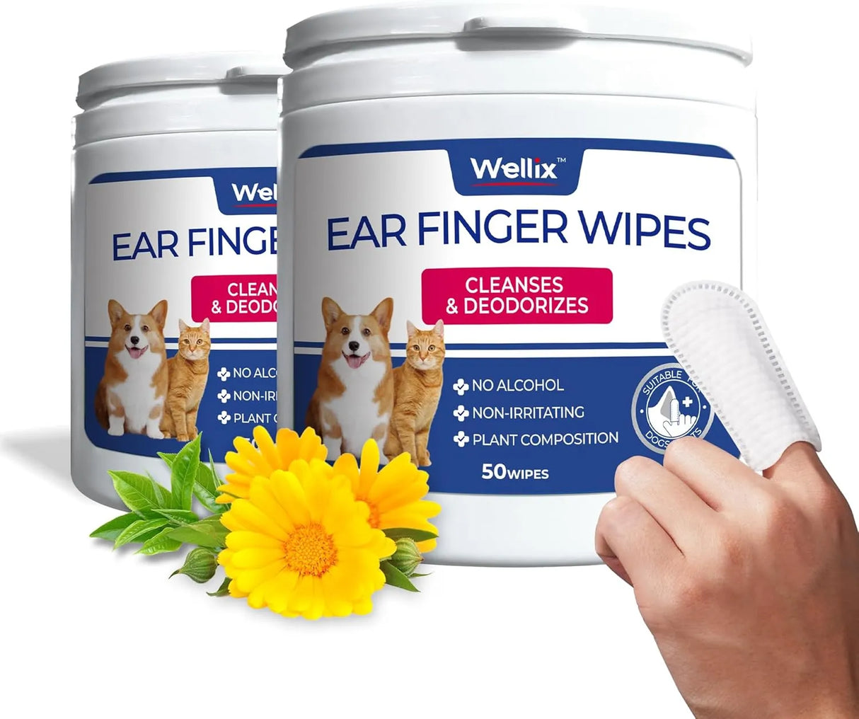 WELLIX - Wellix Pet Ear Cleaner Wipes for Dogs & Cats 50 Toallitas 2 Pack - The Red Vitamin MX - Cuidado Del Oído De Perros - {{ shop.shopifyCountryName }}
