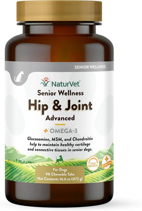 NATURVET - NaturVet Senior Wellness Hip & Joint Advanced Plus Omegas 90 Tabletas - The Red Vitamin MX - Cuidado De Cadera Y Articulaciones Para Perros - {{ shop.shopifyCountryName }}