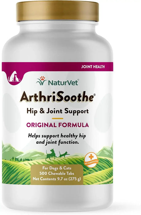 NATURVET - NaturVet ArthriSoothe Hip & Joint Formula Pet for Dogs & Cats 500 Tabletas Masticables - The Red Vitamin MX - Cuidado De Cadera Y Articulaciones Para Perros - {{ shop.shopifyCountryName }}