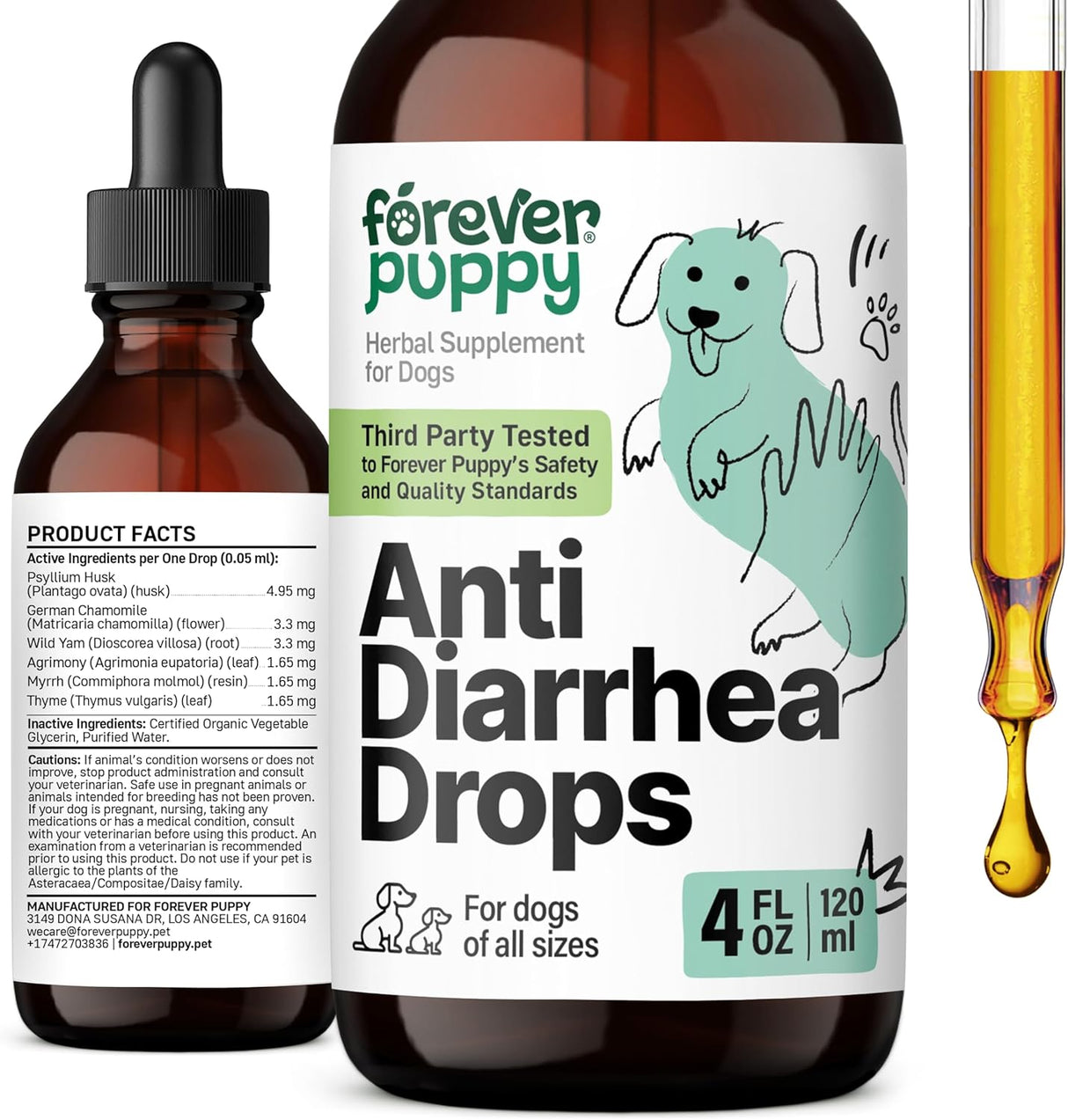 Forever Puppy Anti-Diarrhea Liquid Drops for Dogs 4 Fl.Oz.