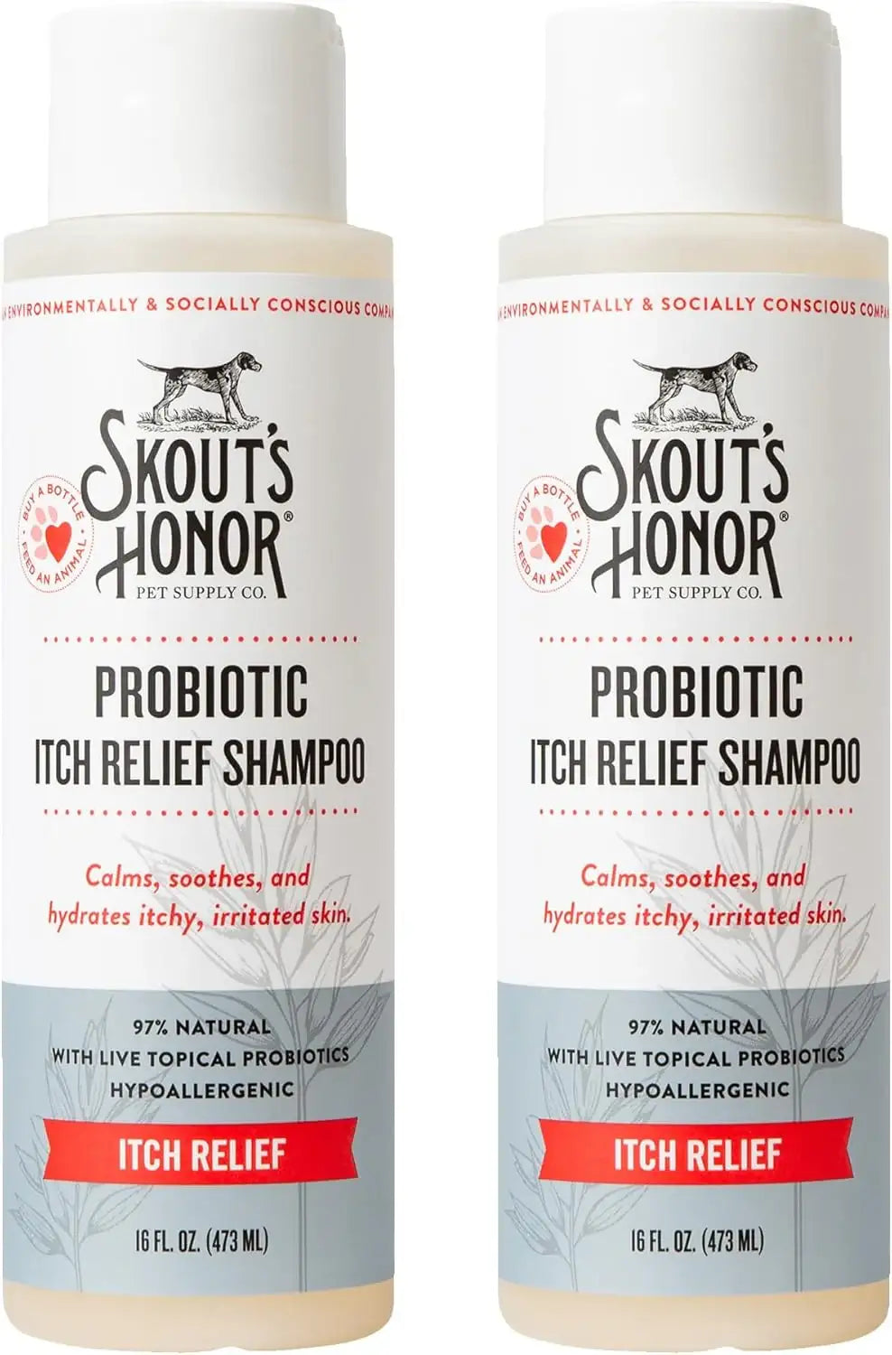 SKOUT'S HONOR - SKOUT'S HONOR Probiotic Itch Relief Shampoo for Pets 16 Fl.Oz. 2 Pack - The Red Vitamin MX - Remedios Para La Picazón De Perros - {{ shop.shopifyCountryName }}