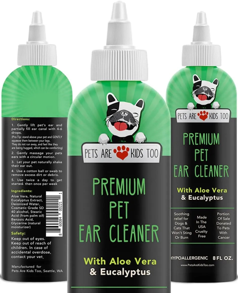 PETS ARE KIDS TOO - Pets Are Kids Too Cat & Dog Ear Cleaner Solution 8 Fl.Oz. - The Red Vitamin MX - Cuidado Del Oído De Perros - {{ shop.shopifyCountryName }}