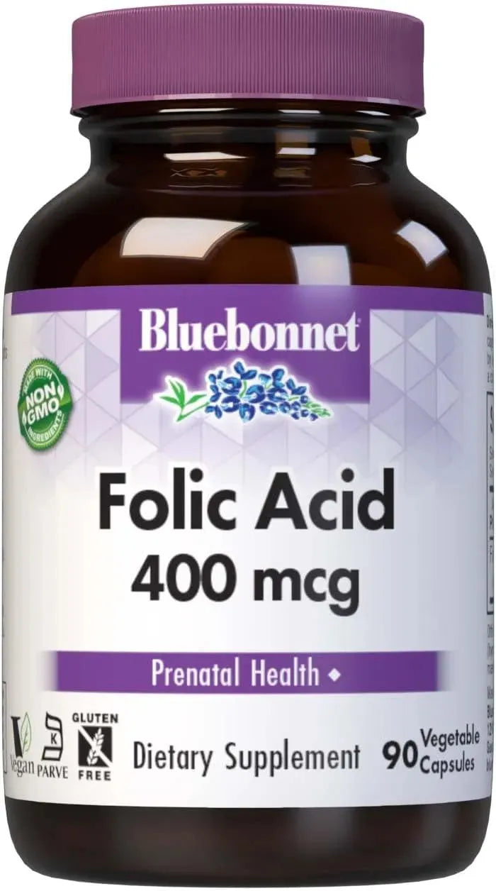 BLUEBONNET NUTRITION - Bluebonnet Nutrition Folic Acid 400mcg 90 Capsulas - The Red Vitamin MX - Suplementos Alimenticios - {{ shop.shopifyCountryName }}