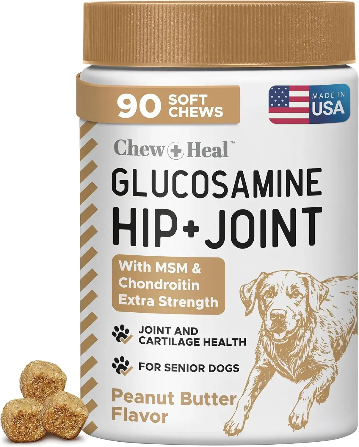 CHEW + HEAL - Chew + Heal Labs Glucosamine Hip and Joint Supplement for Dogs 90 Masticables - The Red Vitamin MX - Cuidado De Cadera Y Articulaciones Para Perros - {{ shop.shopifyCountryName }}